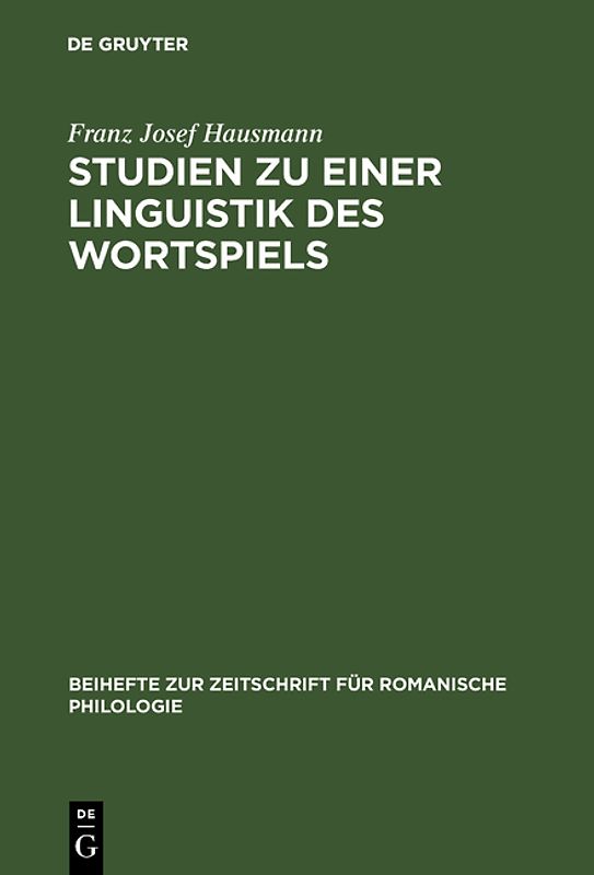 Studien zu einer Linguistik des Wortspiels