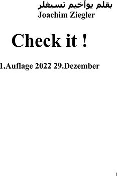 Check it ! 1.Auflage 2022 29.Dezember