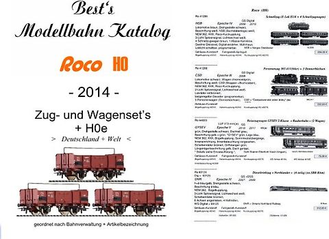 Best`s Modellbahn Katalog Roco H0 Zug- und Wagen- Set's 2014
