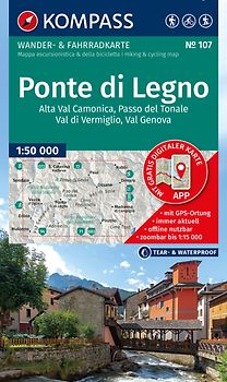 KOMPASS Wanderkarte 107 Ponte di Legno, Alta Val Camonica, Passo del Tonale, Val di Vermiglio, Val Genova 1:50.000