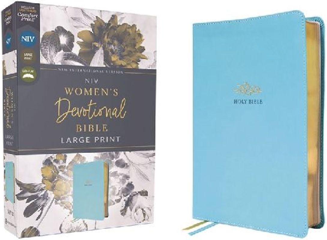 Niv, Women's Devotional Bible (by Women, for Women), Large Print, Leathersoft, Teal, Comfort Print