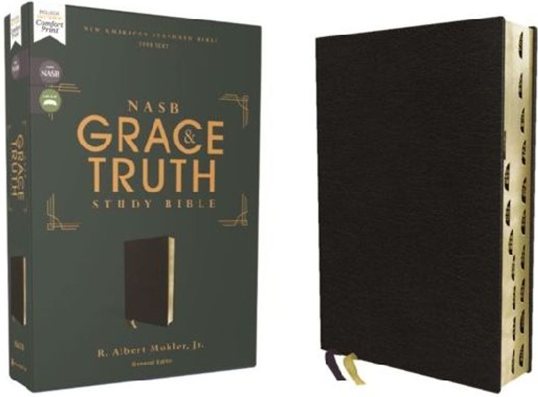 Nasb, the Grace and Truth Study Bible (Trustworthy and Practical Insights), Bonded Leather, Black, Red Letter, 1995 Text, Thumb Indexed, Comfort Print