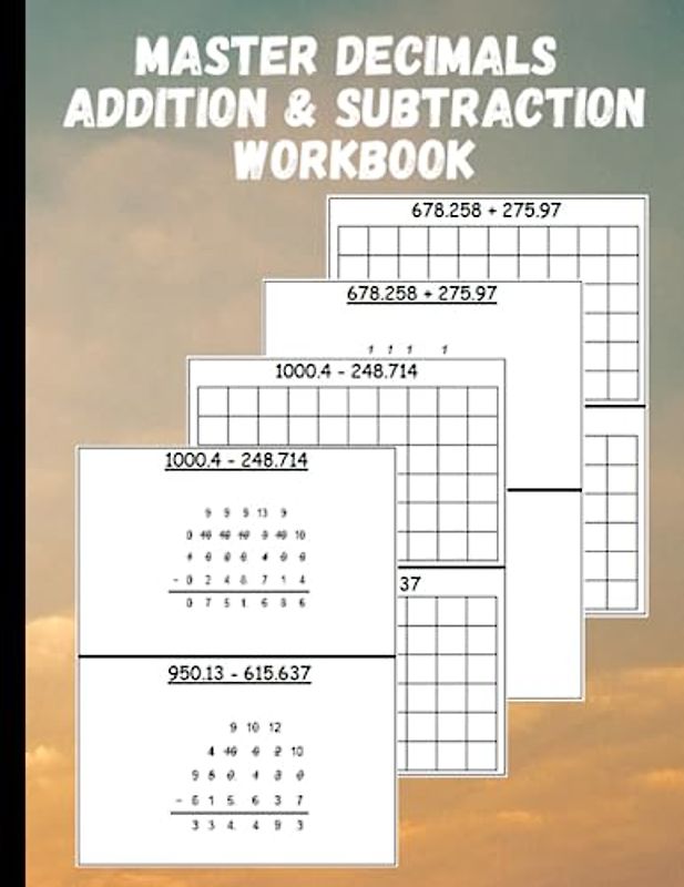 Master Decimals Addition & Subtraction workbook: Math Home-school book Grade 3 Decimals