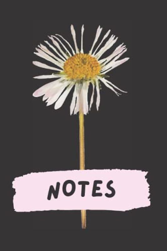 Notes : Aesthetic Dried Pressed Flowers Journal: diasy notebook