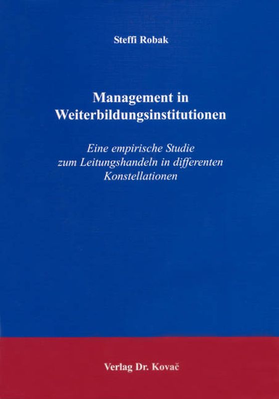 Management in Weiterbildungsinstitutionen