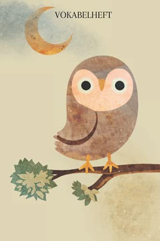 Vokabelheft: Vokabelheft mit Eulen, A5, 60 Seiten mit je 2 Spalten