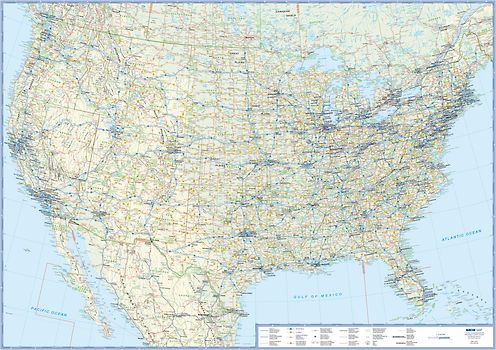 Übersichtskarte USA. plano in Versandrolle, 1:5 Mio.