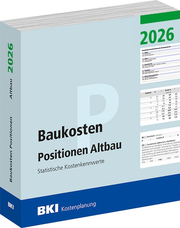 BKI Baukosten Positionen Altbau 2026