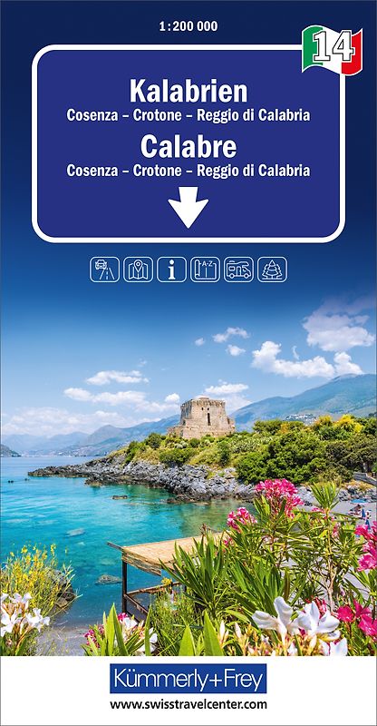 Kümmerly+Frey Regional-Strassenkarte 14 Kalabrien 1:200.000