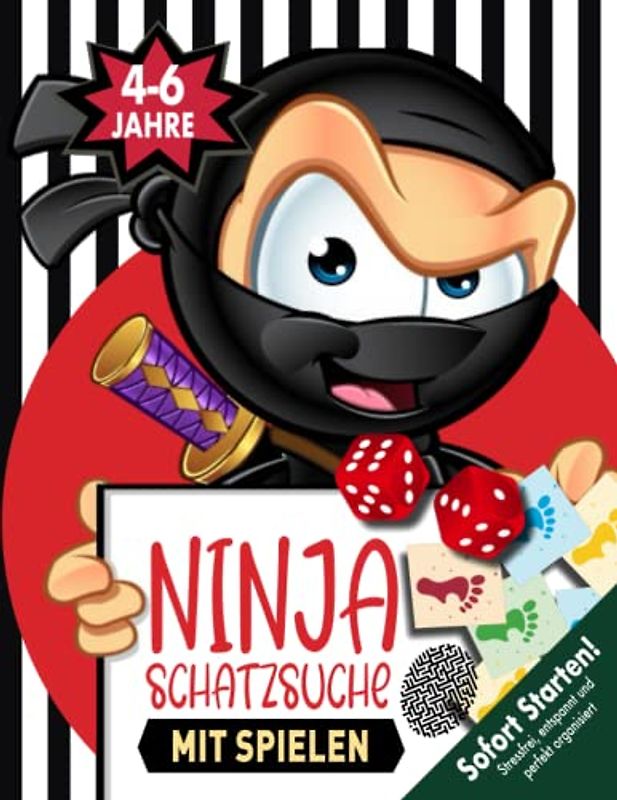 Ninja Schatzsuche Kindergeburtstag 4-6 Jahre: Findet den Schatz der Ninjas, der aus dem Tempel gestohlen wurde!Kreative, startklare Schnitzeljagd. (Bravo Schatzsuche)