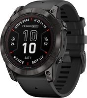 Garmin Fenix 7X Pro 51 mm titane noir de carboner et bracelet en silicone noir [Wi-Fi, Sapphire Solar Edition]