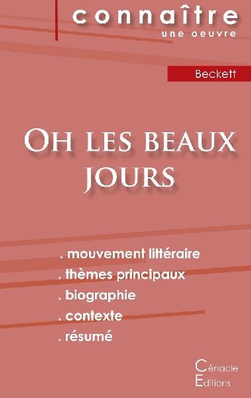 Fiche de lecture Oh les beaux jours de Samuel Beckett (Analyse littéraire de référence et résumé complet)