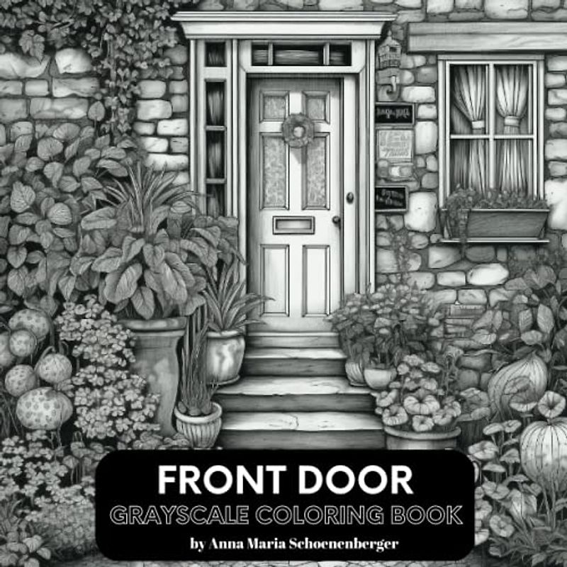 FRONT DOOR Grayscale Coloring Page