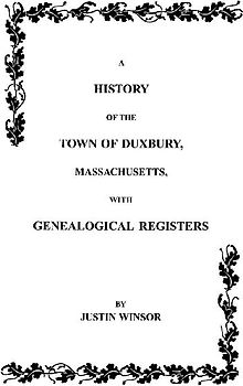 History of the Town of Duxbury, Massachusetts with Genealogical Registers