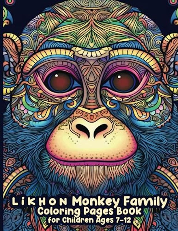 Likhon Monkey Family Coloring Pages Book for Children Ages 7-12