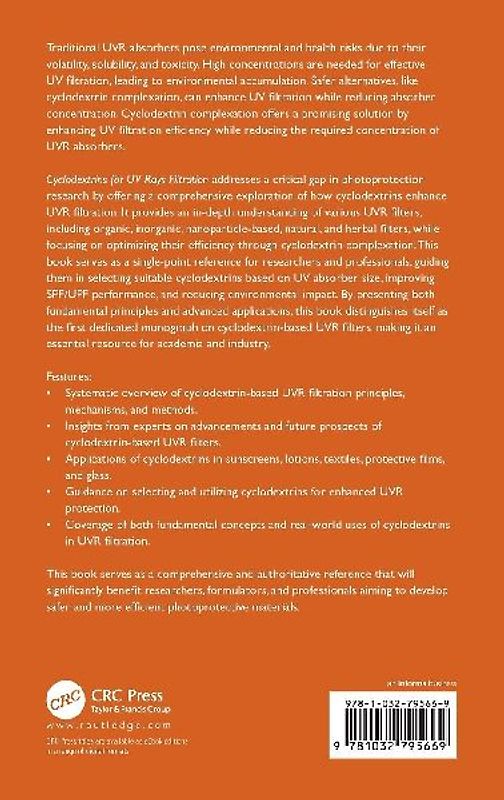 Cyclodextrins for UV Rays Filtration