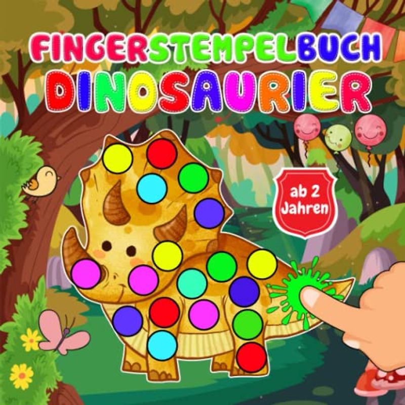 Fingerstempelbuch Dinosaurier ab 2 jahren: Fingerstempeln Für Kleine Künstler Jungen & Mädchen | Malen und Basteln Mit Dem Fingerabdruck | Fingerfarben Malbuch mit 50+ süßen Dinosaurier