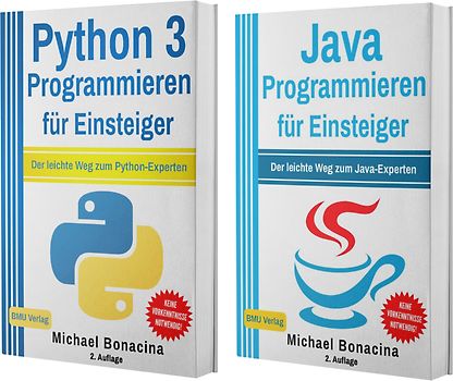 Python 3 Programmieren für Einsteiger + Java Programmieren für Einsteiger (Taschenbuch)