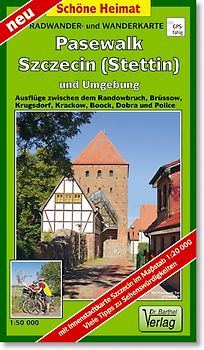 Radwander- und Wanderkarte Pasewalk, Szczecin (Stettin) und Umgebung