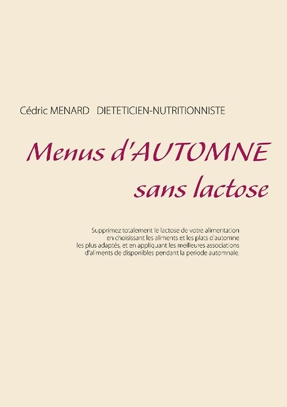 Menus d'automne sans lactose