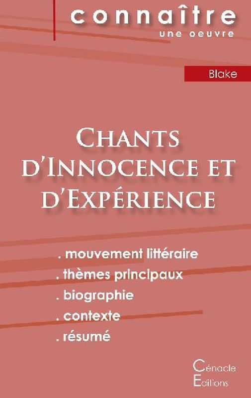Fiche de lecture Chants d'Innocence et d'Expérience (analyse littéraire de référence et résumé complet)