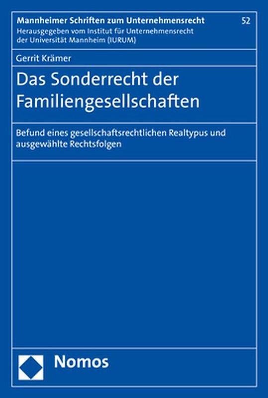 Das Sonderrecht der Familiengesellschaften