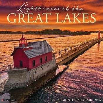 Lighthouses of the Great Lakes 2026 12 X 12 Wall Calendar