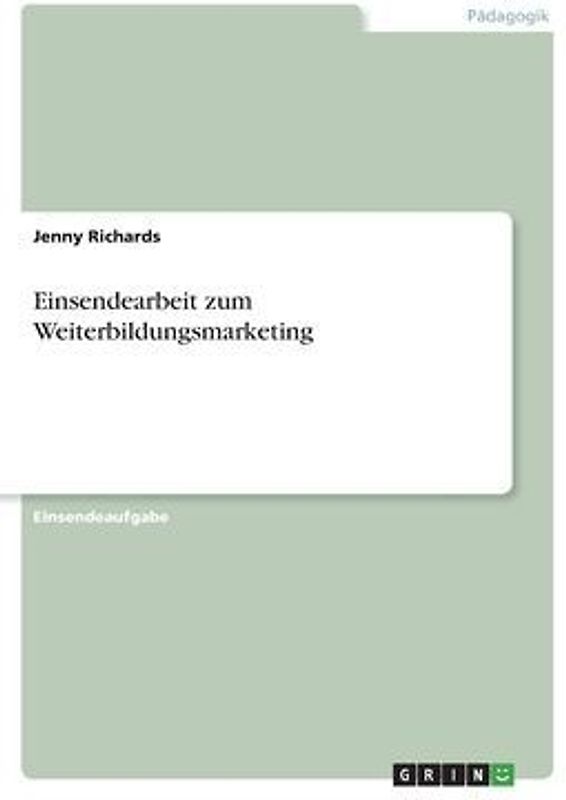 Einsendearbeit zum Weiterbildungsmarketing