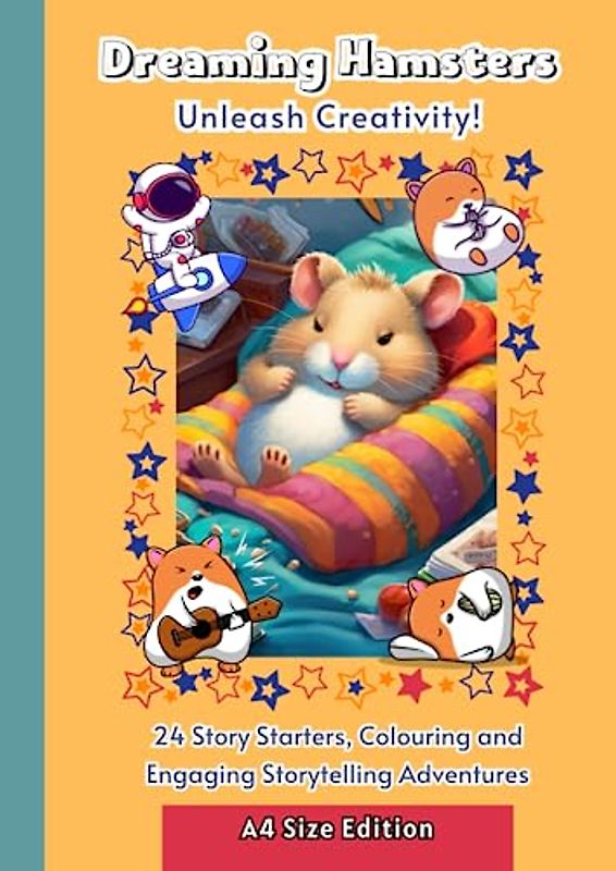 Dreaming Hamsters.: Unleash Creativity! Engage children, spark creative writing and storytelling skills with 24 fun, imaginative story starters with ... colouring for kids aged 4-10 (dyslexia font).