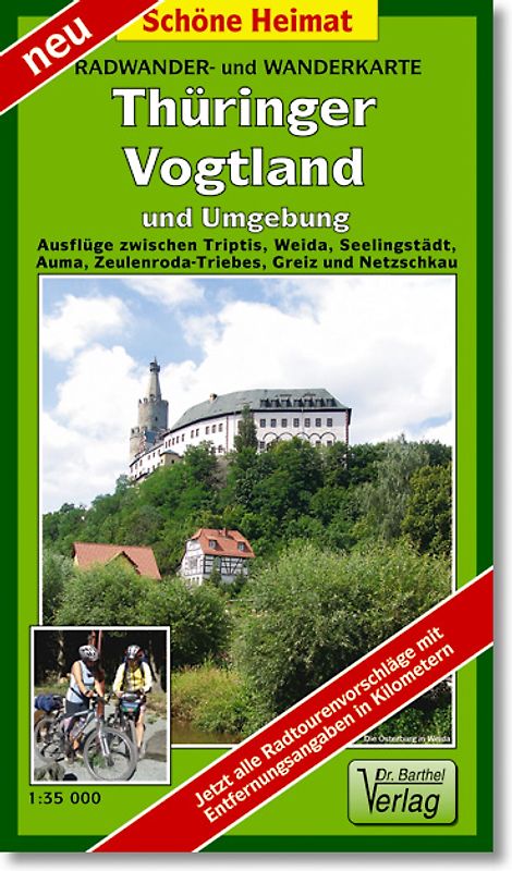 Radwander- und Wanderkarte Vogtland in Thüringen und Umgebung