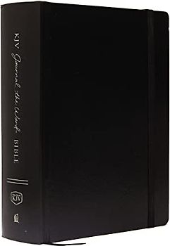 KJV, Journal the Word Bible, Large Print, Hardcover, Black, Red Letter: Reflect, Journal, or Create Art Next to Your Favorite Verses