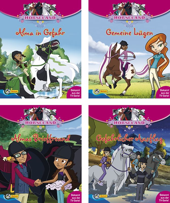 Mini-Bücher 24er-Display Horseland 5-8. Almas Brieffreund / Alma in Gefahr / Gefährlicher Ausflug / Gemeine Lügen