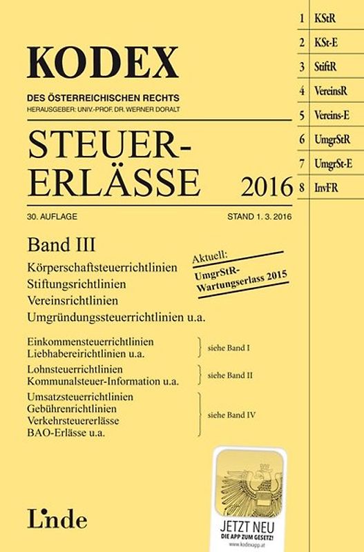 KODEX Steuer-Erlässe 2016 Band III