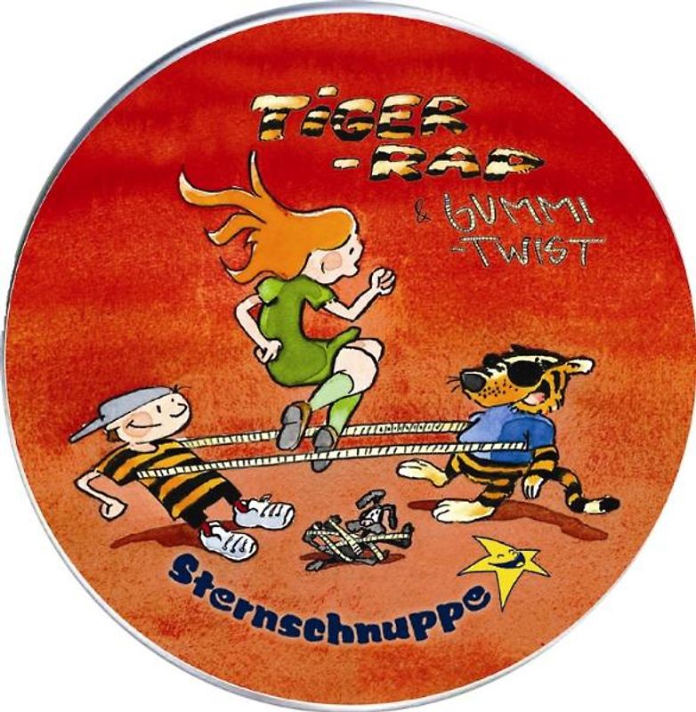 Tiger-Rap & GummiTwist. Einladung zum Kinderfest mit 10 witzig-spritzig-fetzig-frechen Liedern in einer originellen Verpackung. Lädt zum Tanzen ein!