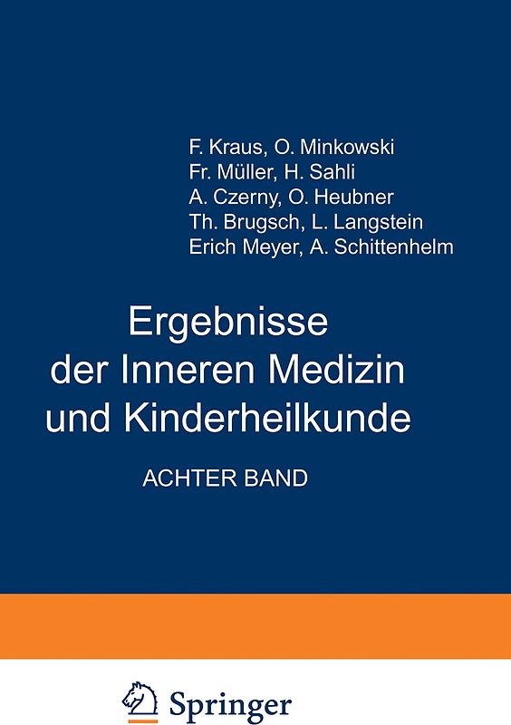 Ergebnisse der Inneren Medizin und Kinderheilkunde