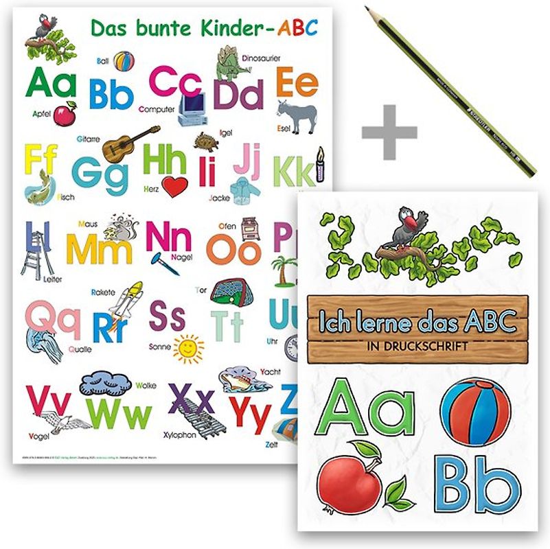 Das bunte Kinder-ABC - Set in Druckschrift