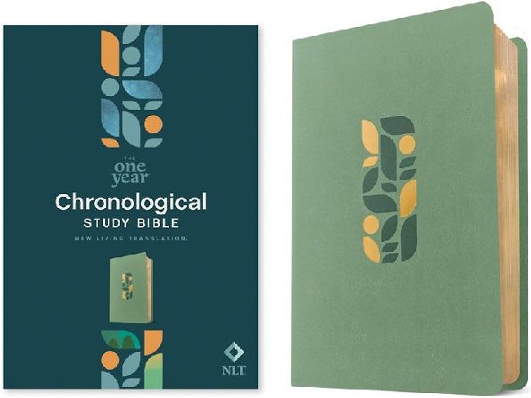 NLT One Year Chronological Study Bible (Leatherlike, Sage Green Mosaic)