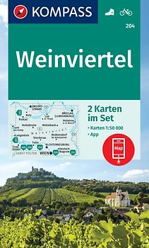 KOMPASS Wanderkarten-Set 204 Weinviertel (2 Karten) 1:50.000