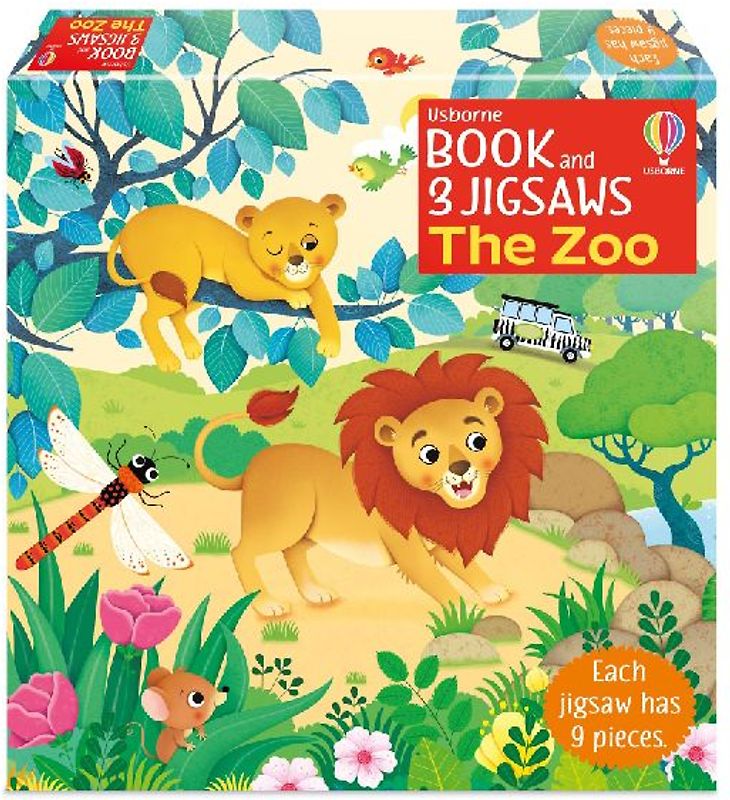 Usborne Book and 3 Jigsaws: The Zoo