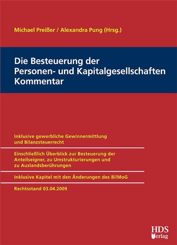 Die Besteuerung der Personen- und Kapitalgesellschaften, Kommentar