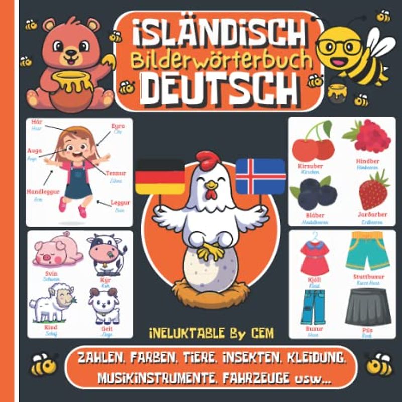 ISLÄNDISCH DEUTSCH BILDERWÖRTERBUCH: Kinderbuch zum Isländischlernen, Mädchen und Jungen, Anfänge, farbiges Aktivitätsbuch, erste Wörter auf Isländisch