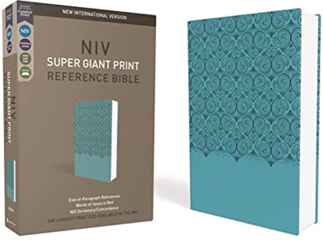 NIV, Super Giant Print Reference Bible, Imitation Leather, Blue, Red Letter Edition