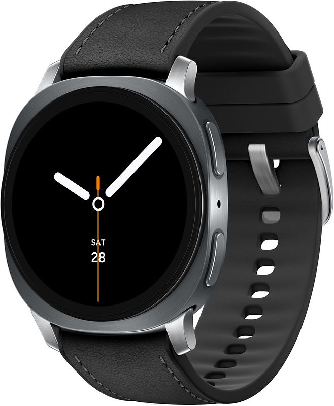 Samsung Galaxy Watch8 44 mm Boîtier aluminium graphite sur Hybride premium noir [Wi-Fi + 4G]