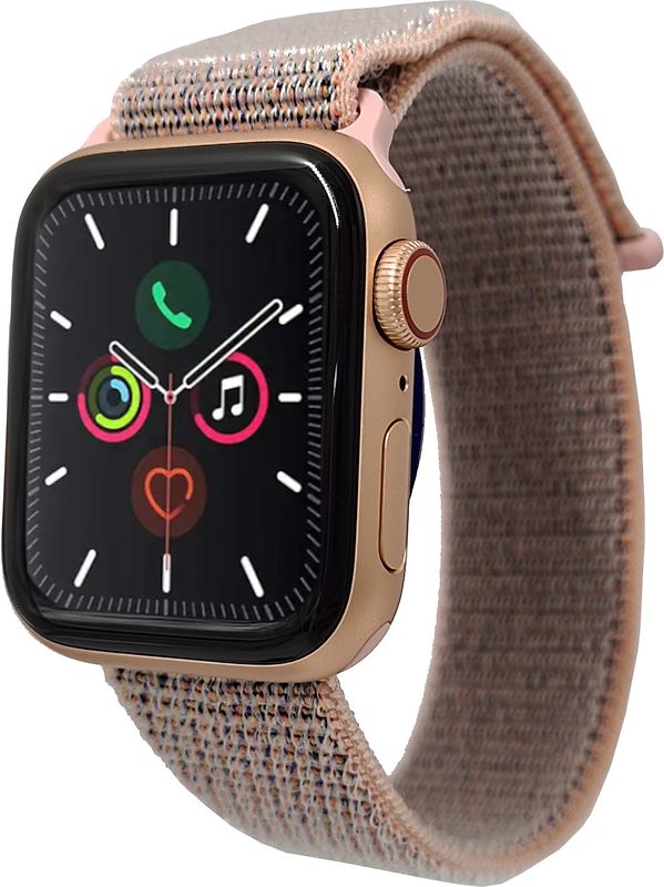 Apple Watch Series 5 44 mm boîtier en aluminium or sidéral avec Boucle Sport rose des sables [Wifi+Cellular]