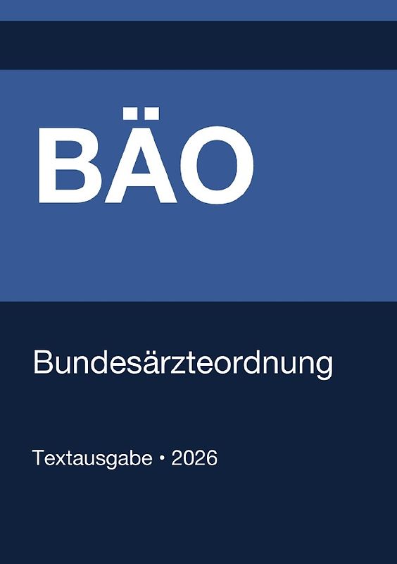 BÄO - Bundesärzteordnung (Deutschland) 2026