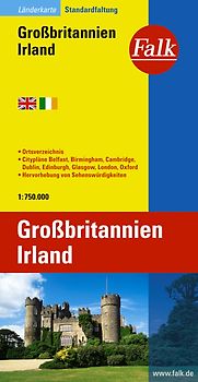 Falk Länderkarte Großbritannien, Irland 1:750 000