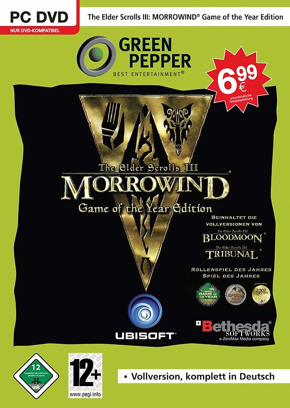 Elder Scrolls 3-Morrowind GOTY (JC) Game of the Year: Vollvers.+2AddOns PC Spiele