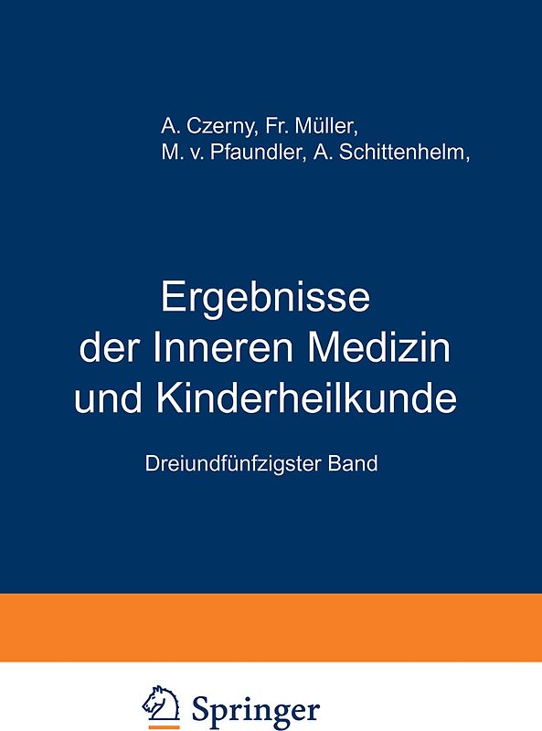 Ergebnisse der Inneren Medizin und Kinderheilkunde