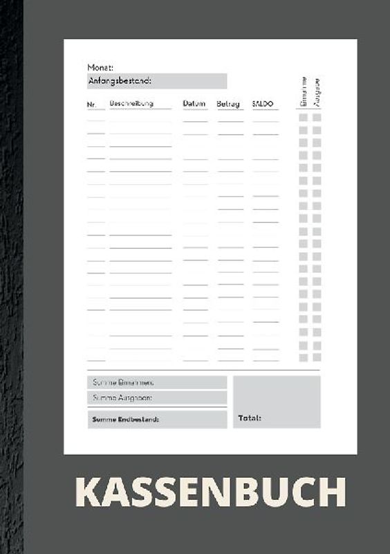 Kassenbuch A5- Einfaches Einnahmen und Ausgaben Buch für Selbständige, Kleinunternehmer und Vereine