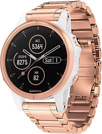 Garmin Fenix 5S Plus 42 mm wit met metalen armband ros&eacute;goud [wifi, Saphir editie] - refurbished